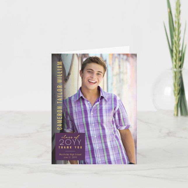 Moderner Minimalistischer Abschluss zum Einfachen  Dankeskarte (Vorderseite)