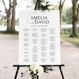 Moderner Minimalistischer Alphabetischer Sitzplan Poster