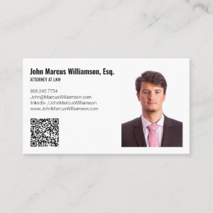 Moderner minimalistischer Anwalt Anpassbare Foto & Visitenkarte