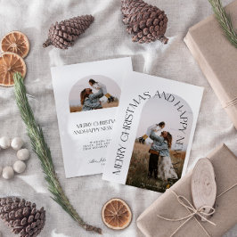 Moderner Minimalistischer Arch 2 Foto Frohe Weihna Feiertagskarte