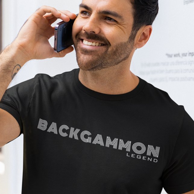 Moderner Minimalistischer Backgammon-Enthusiast T-Shirt (Von Creator hochgeladen)