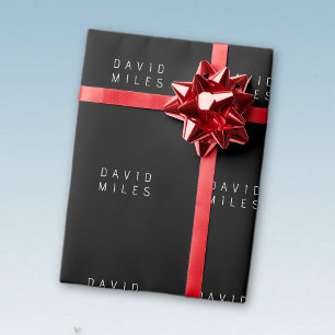 Moderner minimalistischer, bearbeitbarer Name   Sc Geschenkpapier