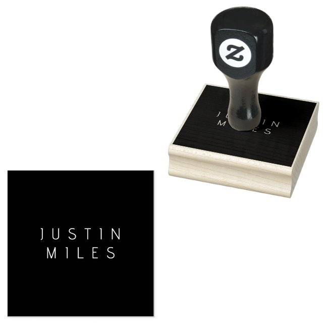 Moderner minimalistischer, bearbeitbarer Name | Sc Gummistempel (Stempel)