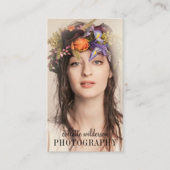 Moderner Minimalistischer Beruflicher Fotograf Visitenkarte (Vorderseite)