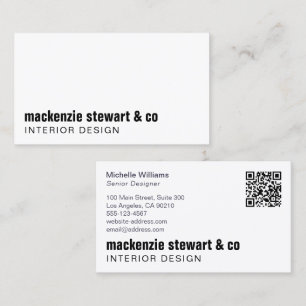 Moderner Minimalistischer Beruflicher QR-Code Visitenkarte