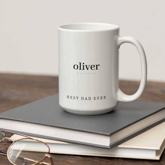 Moderner Minimalistischer bester Vater je Personal Zweifarbige Tasse (Von Creator hochgeladen)