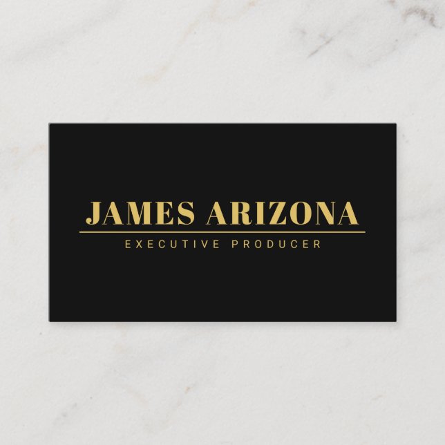 Moderner Minimalistischer Black Gold Beruflich Tre Begleitkarte (Vorderseite)