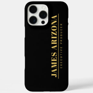 Moderner Minimalistischer Black Gold Beruflich Tre iPhone 16 Pro Max Hülle