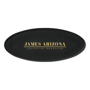 Moderner Minimalistischer Black Gold Beruflich Tre Namenschild
