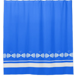 Moderner Minimalistischer Blauer Fischduschvorhang Duschvorhang