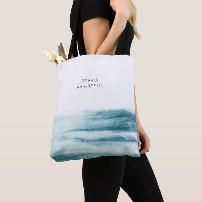 Moderner Minimalistischer Blauer Wasserfarben (Von Nahem)