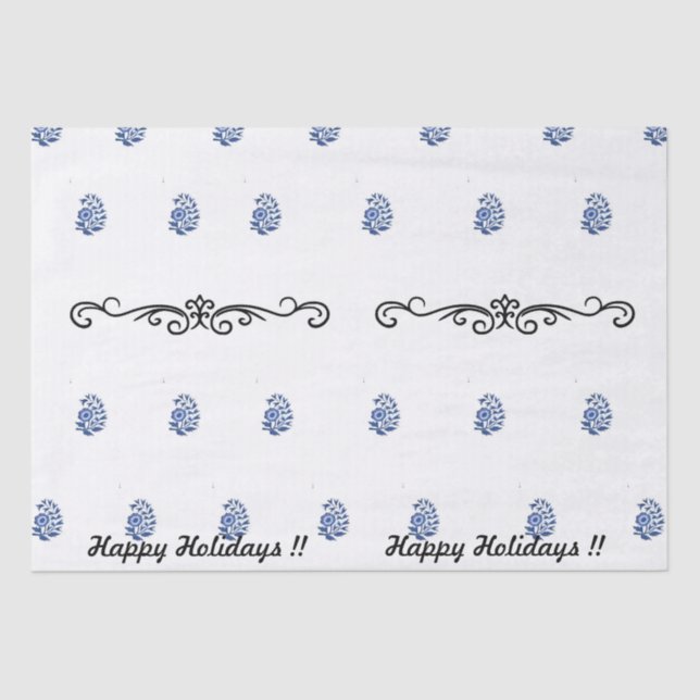 Moderner minimalistischer Blume Seidenpapier (Vorderseite)