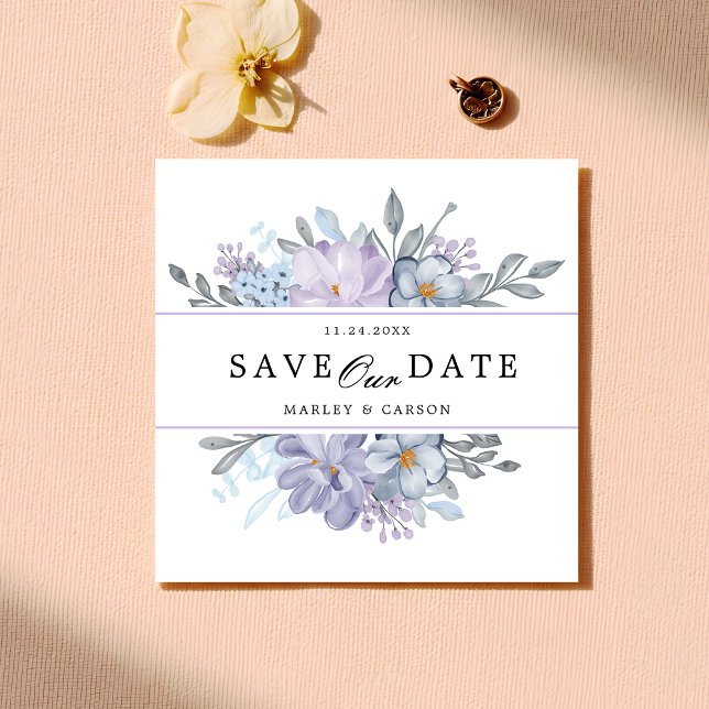 Moderner Minimalistischer Blütensplatz Save The Date (Von Creator hochgeladen)