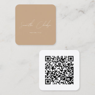 Moderner Minimalistischer Boho Handgeschriebener Q Quadratische Visitenkarte