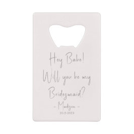 Moderner Minimalistischer Bridesmaid-Vorschlag Scr Geldbeutel Flaschenöffner