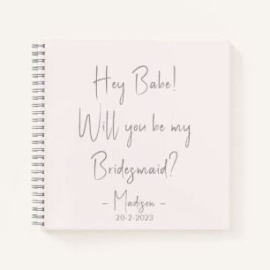 Moderner Minimalistischer Bridesmaid-Vorschlag Scr Notizbuch