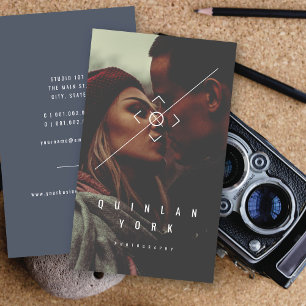 Moderner Minimalistischer Camera Focus Foto Fotogr Visitenkarte