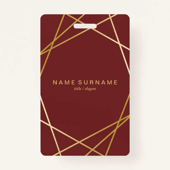 Moderner Minimalistischer Chic-geometrisches Gold Ausweis (Vorderseite)