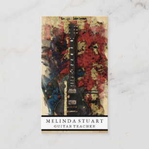 Moderner Minimalistischer Chic Musician Gitarre Le Visitenkarte