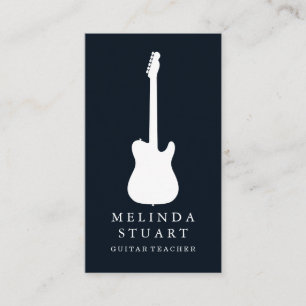 Moderner minimalistischer Chic Musiker Gitarrenleh Visitenkarte