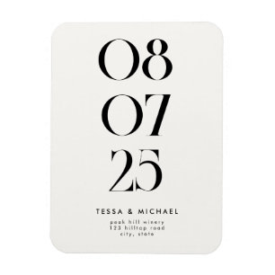 Moderner Minimalistischer Chic Save the Date Magnet