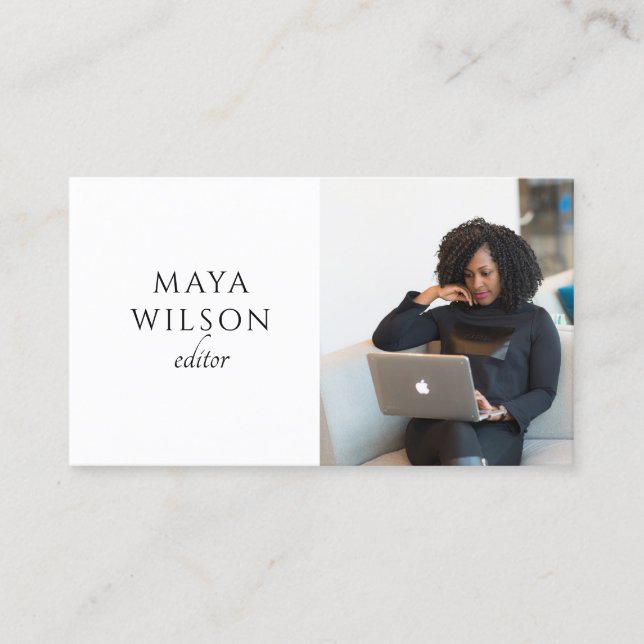 Moderner Minimalistischer Editor Visitenkarte (Vorderseite)