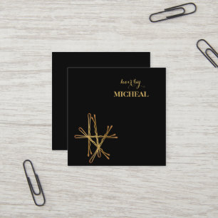 Moderner minimalistischer eleganter Hairstylist Quadratische Visitenkarte