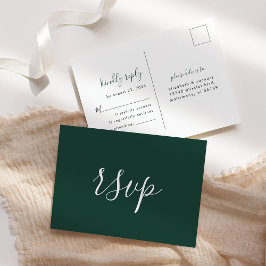 Moderner Minimalistischer Emerald Green Wedding RS Postkarte