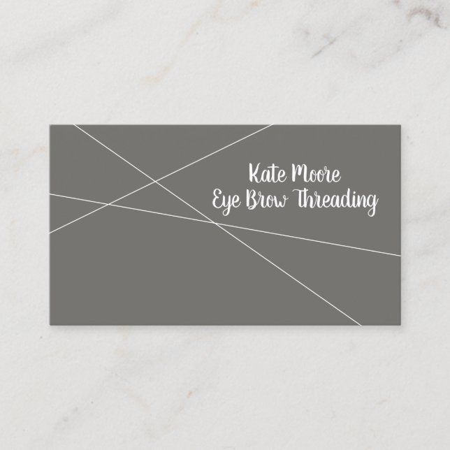 Moderner, Minimalistischer Eye Brow Threading Serv Visitenkarte (Vorderseite)