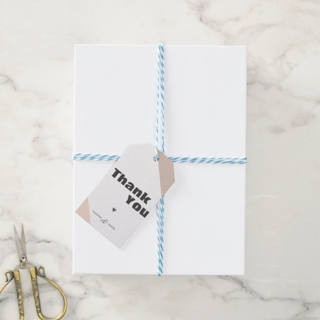 Moderner Minimalistischer Fall Danke, dass Sie die Geschenkanhänger (Mit Garn)
