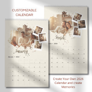 Moderner minimalistischer Familien-Fotokalender 20 Kalender