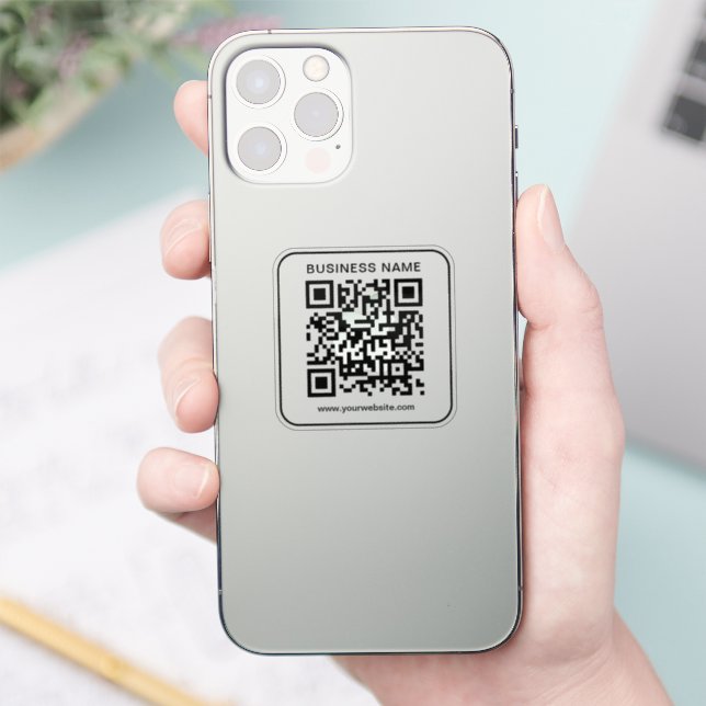 Moderner Minimalistischer Firmenname Url QR Code T Aufkleber (Telefon)