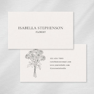 Moderner minimalistischer Florist Elegant Visitenkarte