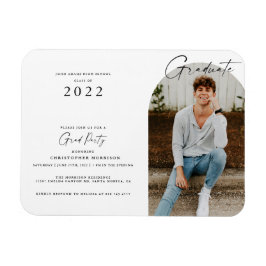 Moderner Minimalistischer Foto Abschluss Einladung Magnet