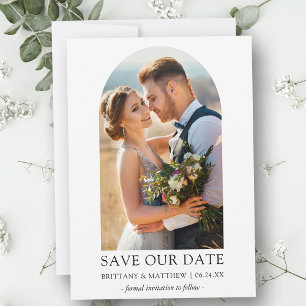 Moderner Minimalistischer Foto-Arch Rette unsere D Save The Date