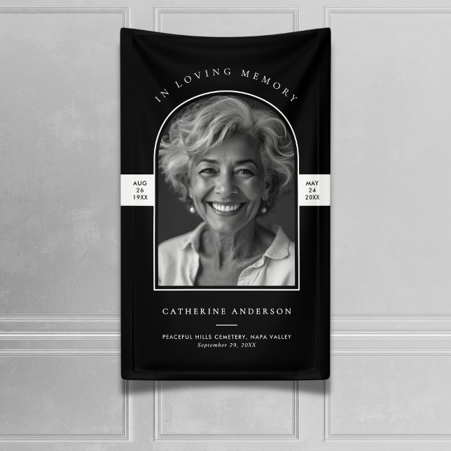 Moderner Minimalistischer Foto-Begräbnisdienst Banner (Von Creator hochgeladen)