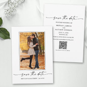 Moderner Minimalistischer Foto-QR-Code Save The Date