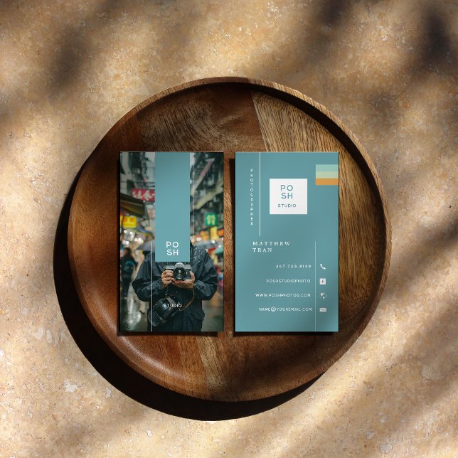 Moderner Minimalistischer Fotograf Visitenkarte (Von Creator hochgeladen)