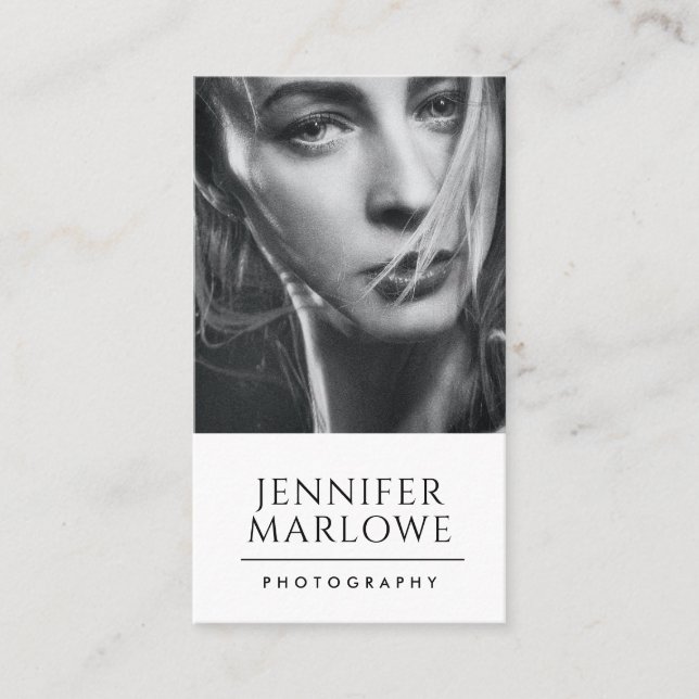 Moderner Minimalistischer Fotograf Visitenkarte (Vorderseite)