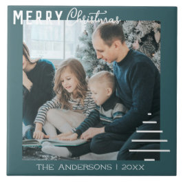 Moderner Minimalistischer froher Weihnachten Grüne Fliese