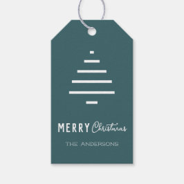 Moderner Minimalistischer froher Weihnachten Grüne Geschenkanhänger