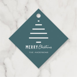 Moderner Minimalistischer froher Weihnachten Grüne Geschenkanhänger