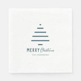 Moderner Minimalistischer froher Weihnachten Grüne Serviette