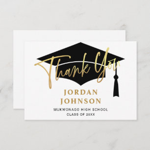 Moderner Minimalistischer Goldener Abschluss Dankeskarte