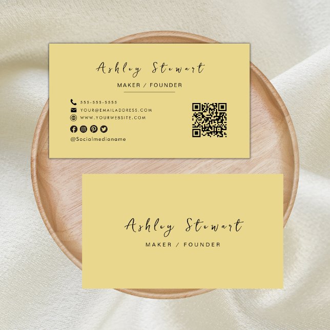 Moderner Minimalistischer Groovy-Beruflicher Qr-Co Visitenkarte (Von Creator hochgeladen)