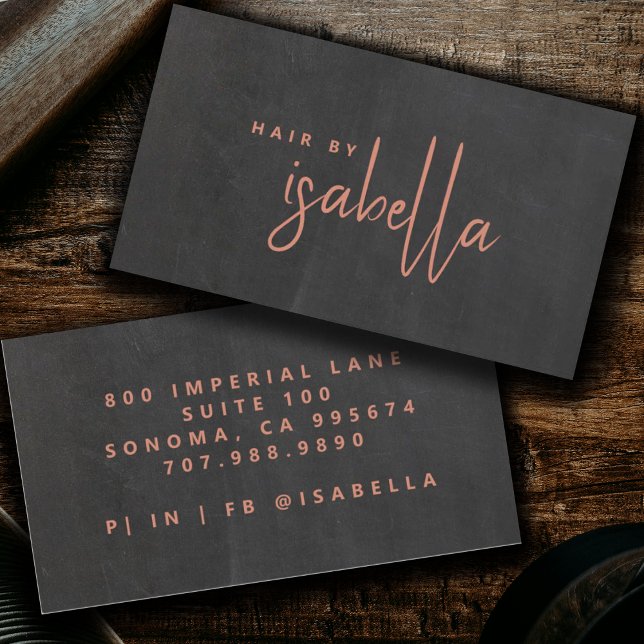 Moderner Minimalistischer Hair-Stylist-Skriptname Visitenkarte (Von Creator hochgeladen)