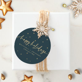 Moderner Minimalistischer Happy Holidays Firmennam Geschenkanhänger