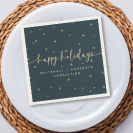 Moderner Minimalistischer Happy Holidays Firmennam Serviette