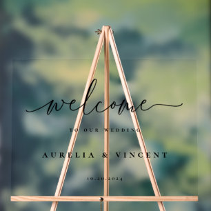 Moderner Minimalistischer Hochzeitsempfang Acrylschild