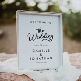 Moderner Minimalistischer Hochzeitsempfang Poster